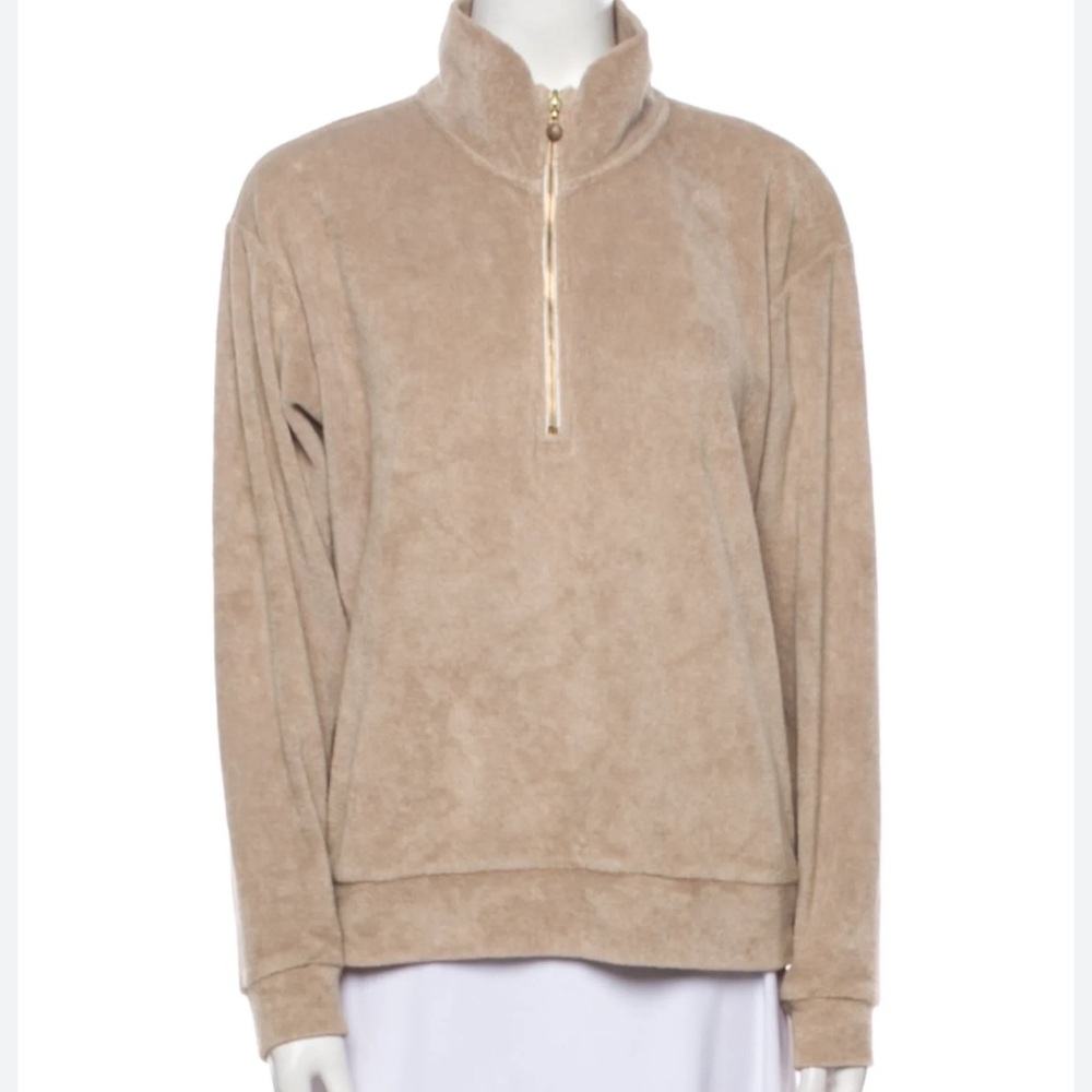 DONNI. HALF ZIP TERRY PULL OVER SWEATSHIRT XS